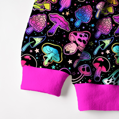 Purplehecate Psychedelic Mushroom Rave Fuzzy Ugly Sweatshirt