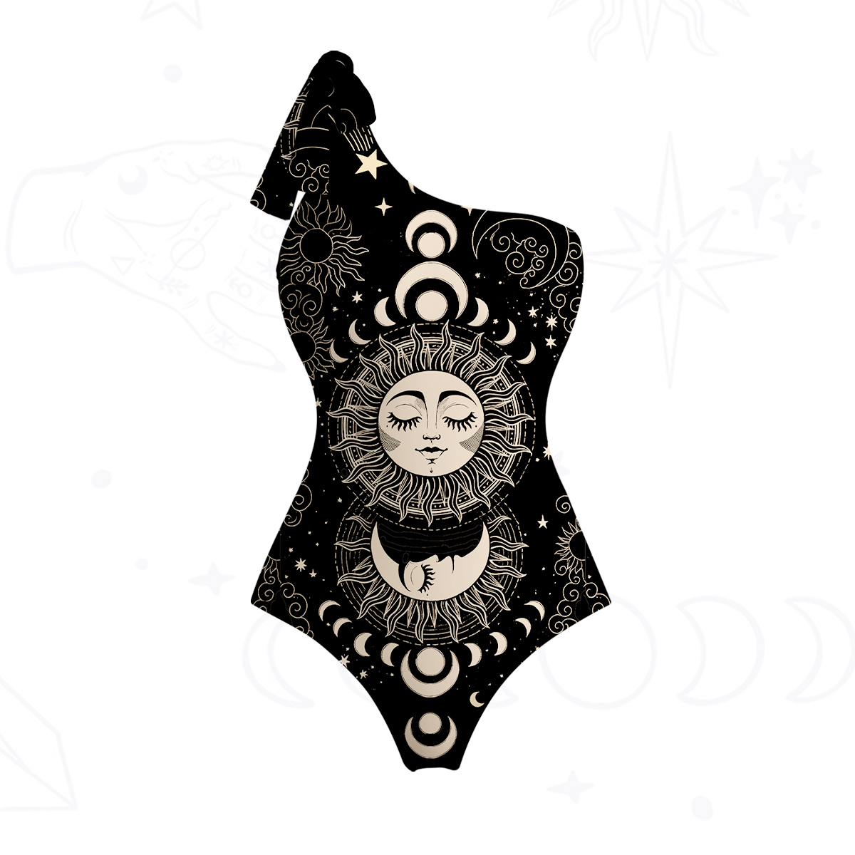 Purplehecate Lunar Eclipse One-Shoulder One-Piece Swimsuit