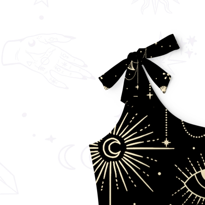 Purplehecate Solar Oracle One-Shoulder One-Piece Swimsuit