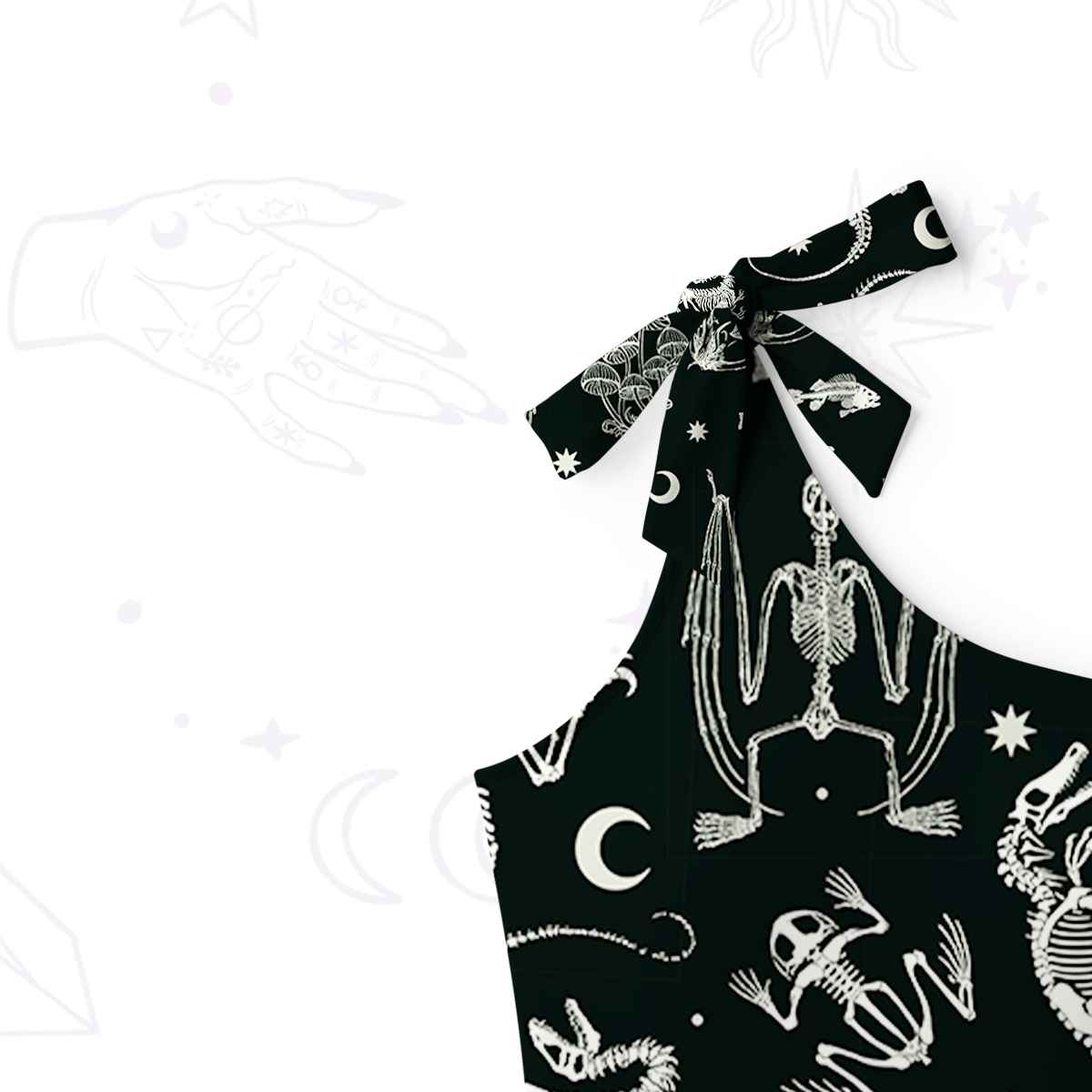 Purplehecate Prehistoric Fantasy One-Shoulder One-Piece Swimsuit