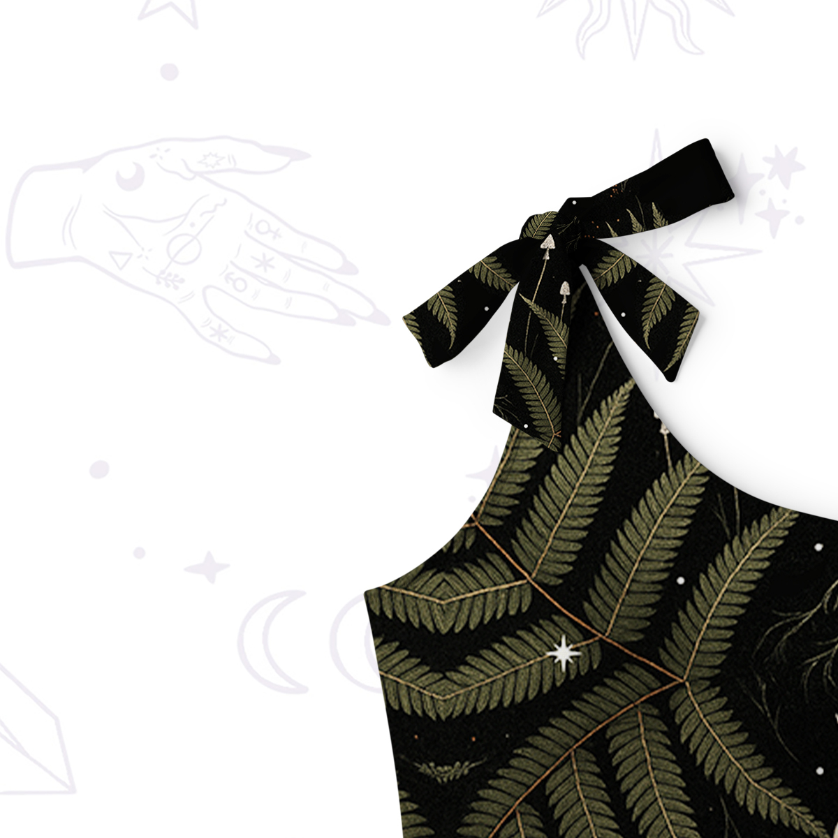 Purplehecate Moonlit Mushroom Gown One-Shoulder One-Piece Swimsuit