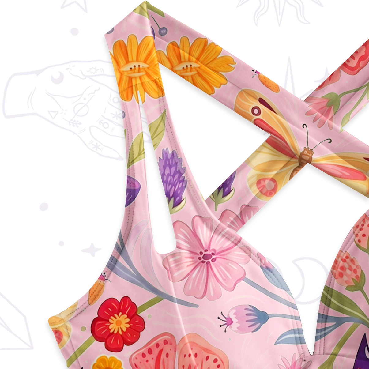 Purplehecate Enchanted Garden of Butterflies One-Piece Swimsuit