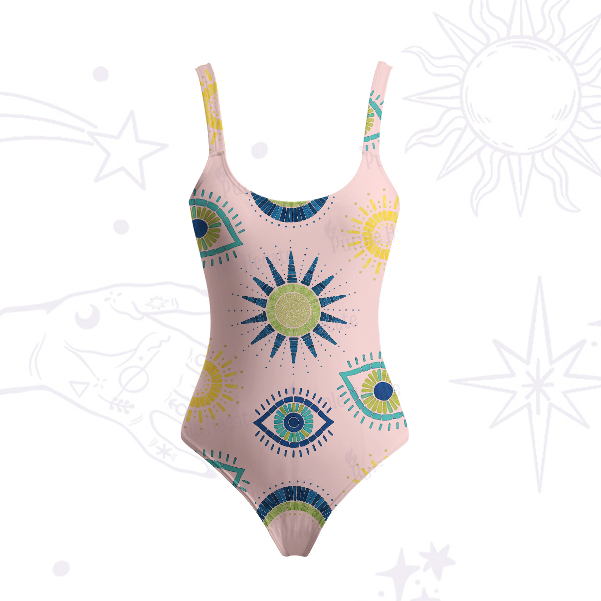 Purplehecate Sun Eye Tank One Piece Swimsuit