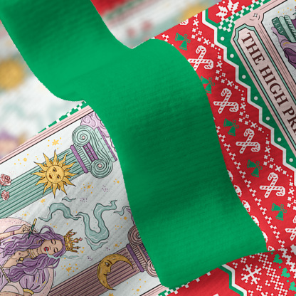 Purplehecate The High Priestess Tarot Card Fuzzy Ugly Christmas Sweatshirt