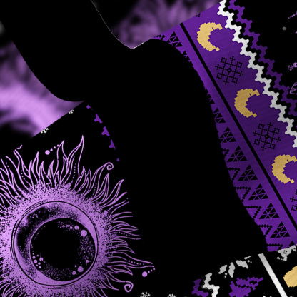 Purplehecate Starry Eye Fuzzy Ugly Christmas Sweatshirt