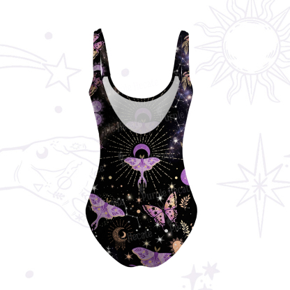 Purplehecate Starry Night Lunar Moth Tank One Piece Swimsuit