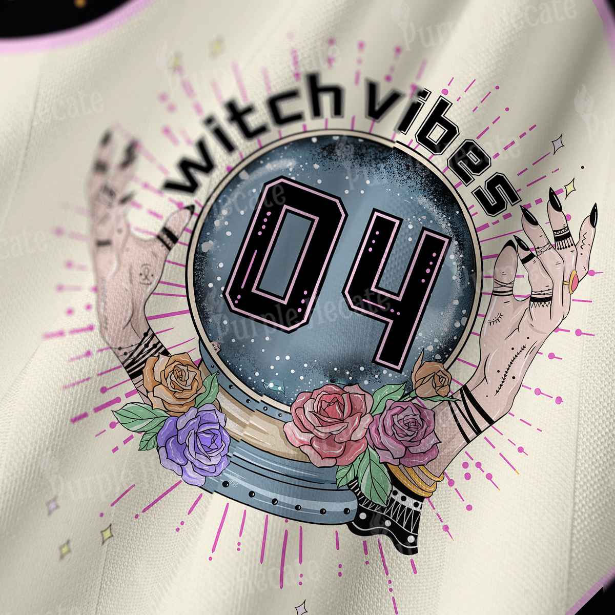 Purplehecate Witch Vibes Magic Long Sleeve Jersey Shirt