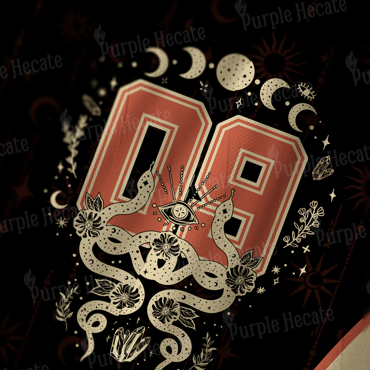 Purplehecate Lunar Serpent Alchemy Long Sleeve Jersey Shirt