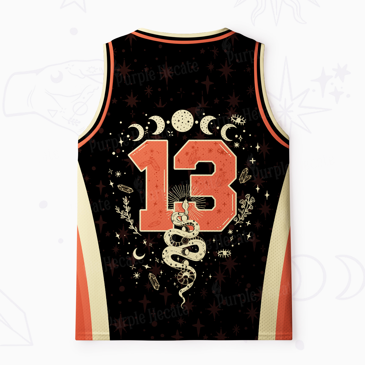 Purplehecate Mystical Moon Phases Snake Mesh Jersey Tank Top