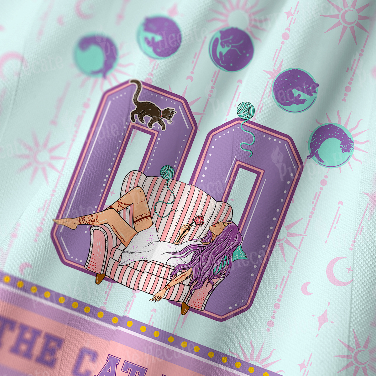 Purplehecate The Cat Mom Long Sleeve Jersey Shirt