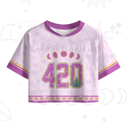 Purplehecate 420 Vibes Don’t Touch My Weed Crop Sports Jersey