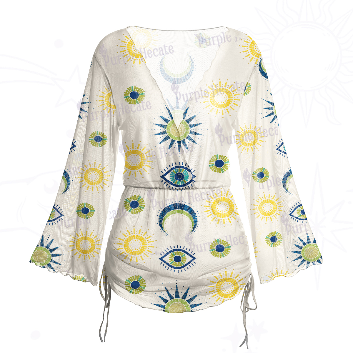 Purplehecate Sun Eye Mesh Cover Up Dress