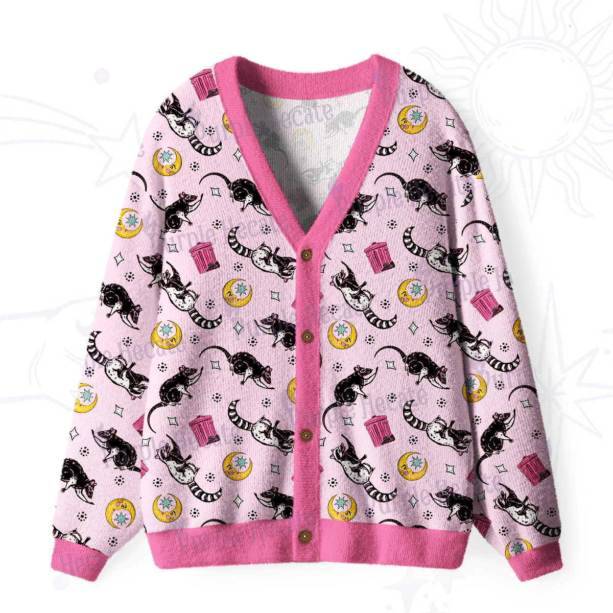 Purplehecate Midnight Team Trash Ugly Cardigan Sweaters