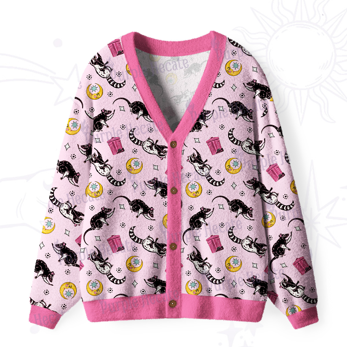 Purplehecate Midnight Team Trash Ugly Cardigan Sweaters