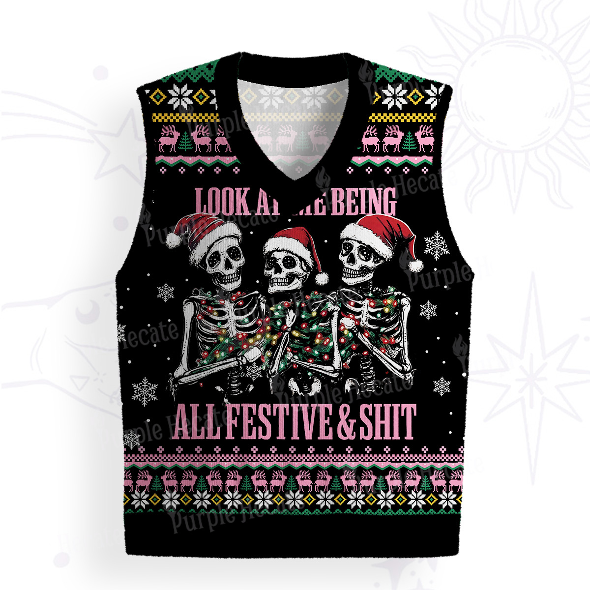 Purplehecate Look At Me Being All Festive And Shit Ugly Sweater Vest
