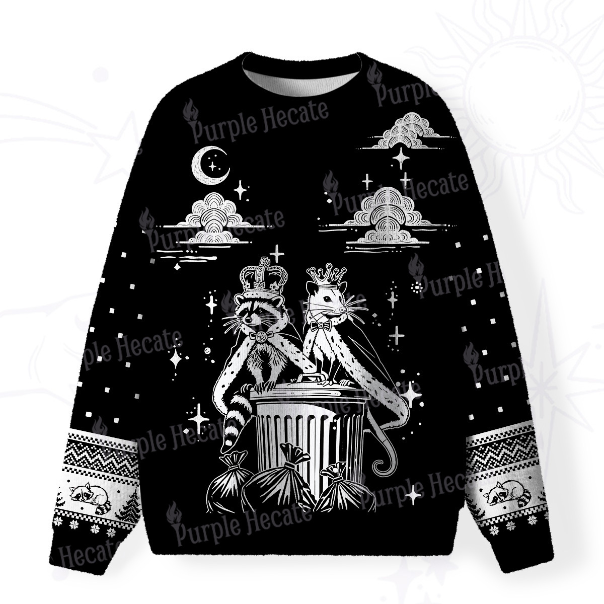 Purplehecate The Team Trash Kingdom Fuzzy Ugly Christmas Sweatshirt