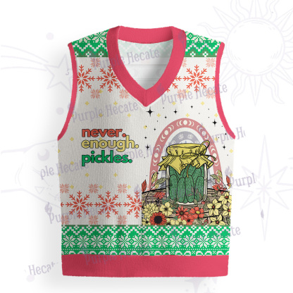 Purplehecate Funny Never Enough Pickles Ugly Sweater Vest