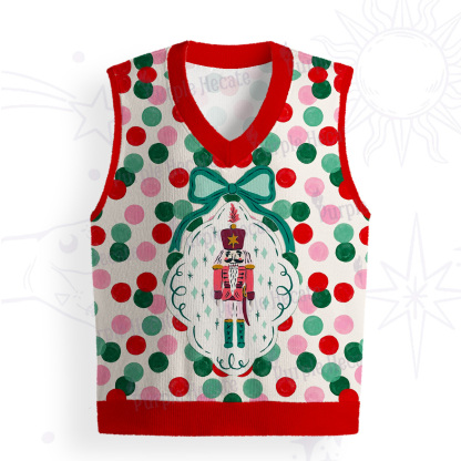 Purplehecate Candy Dot Nutcracker Christmas Ugly Sweater Vest