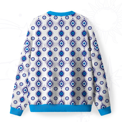 Purplehecate Evil Eye Protection Fuzzy Ugly Christmas Sweatshirt