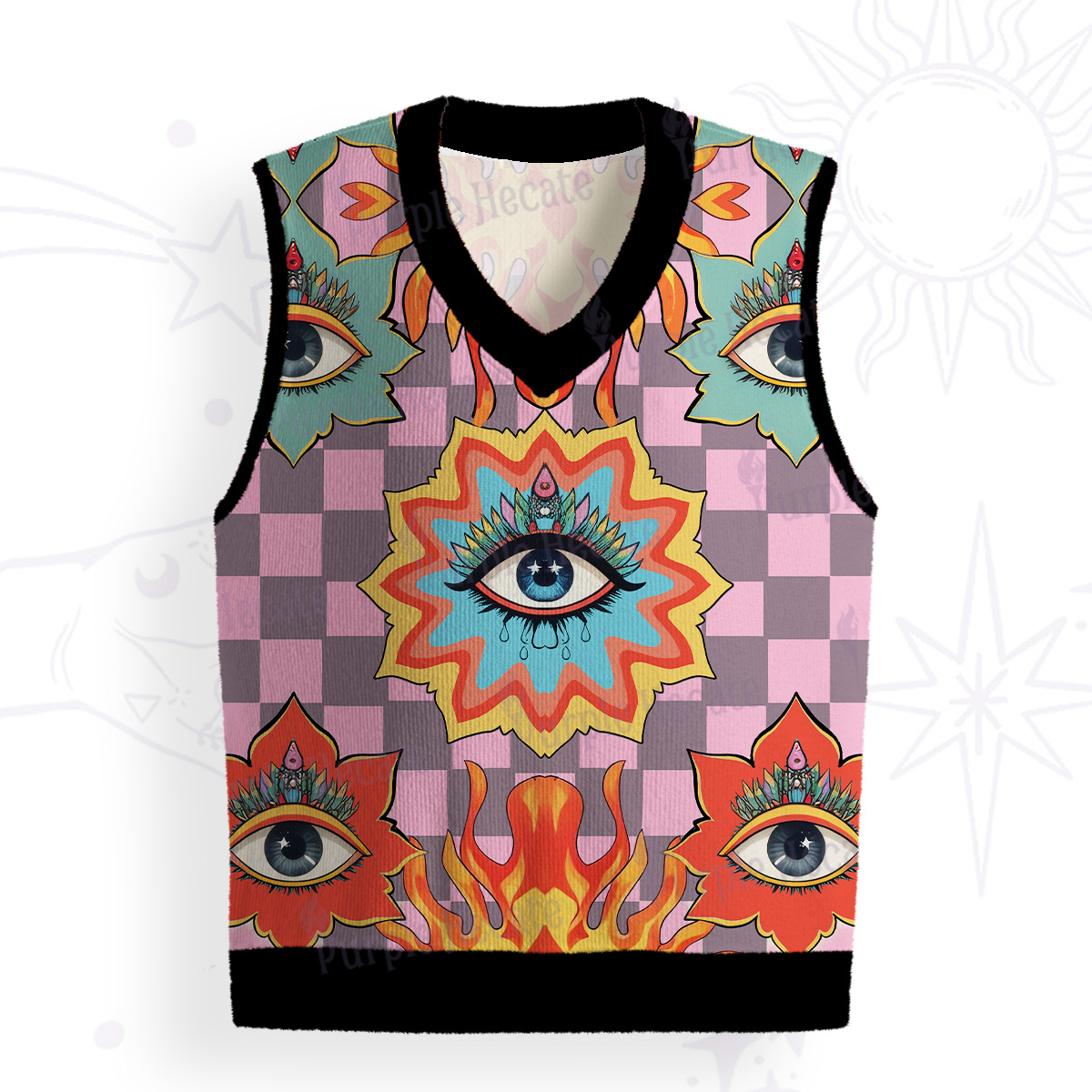 Purplehecate Awakening Flame Ugly Sweater Vest