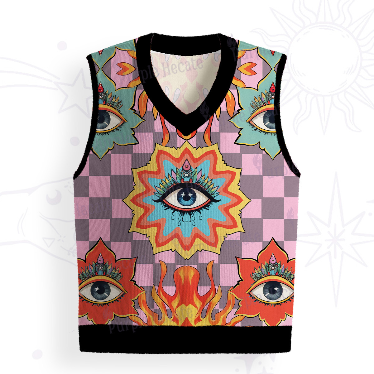 Purplehecate Awakening Flame Ugly Sweater Vest