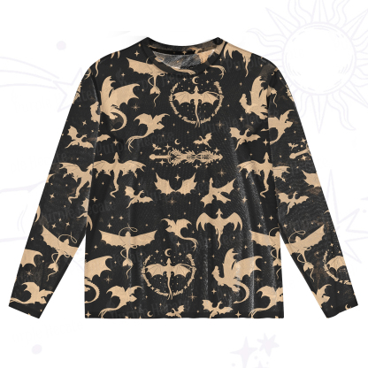 Purplehecate Fantasy Dragon Allover Mesh Long Sleeve Top