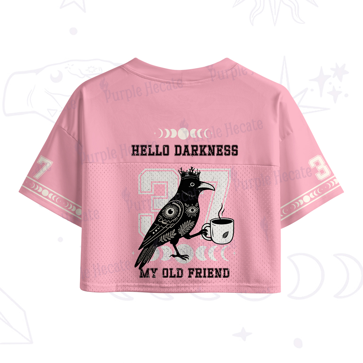 Purplehecate Hello Darkness My Old Friend Crop Sports Jersey