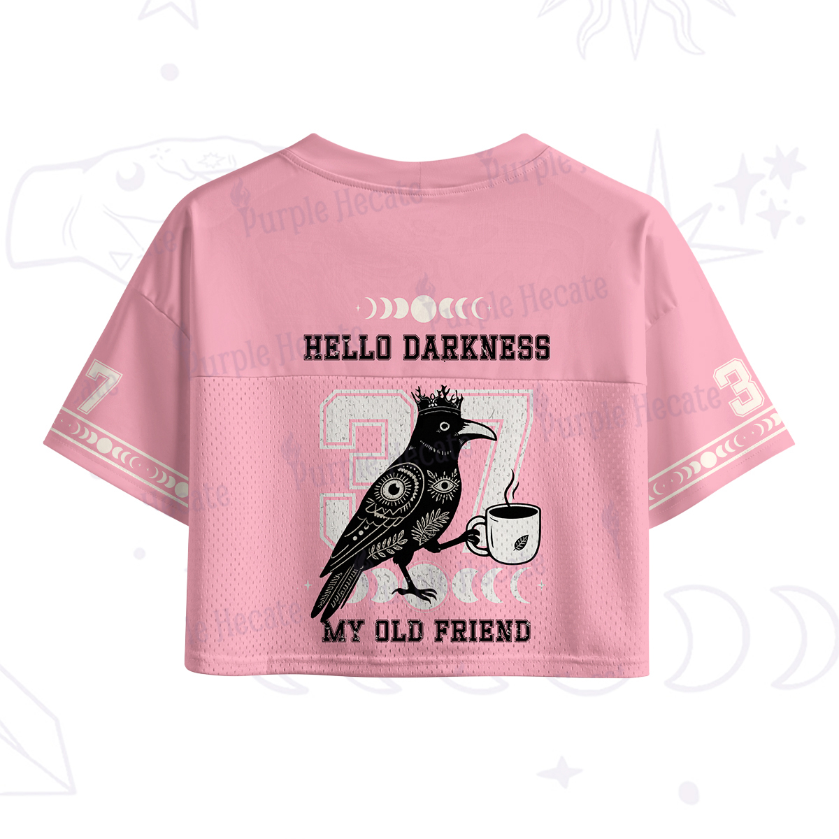 Purplehecate Hello Darkness My Old Friend Crop Sports Jersey