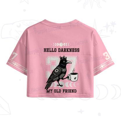 Purplehecate Hello Darkness My Old Friend Crop Sports Jersey