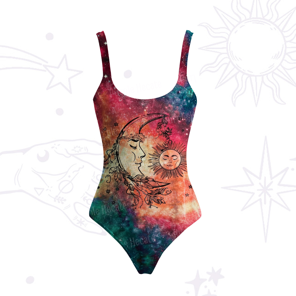 Purplehecate Sun Moon Dreams Tank One Piece Swimsuit