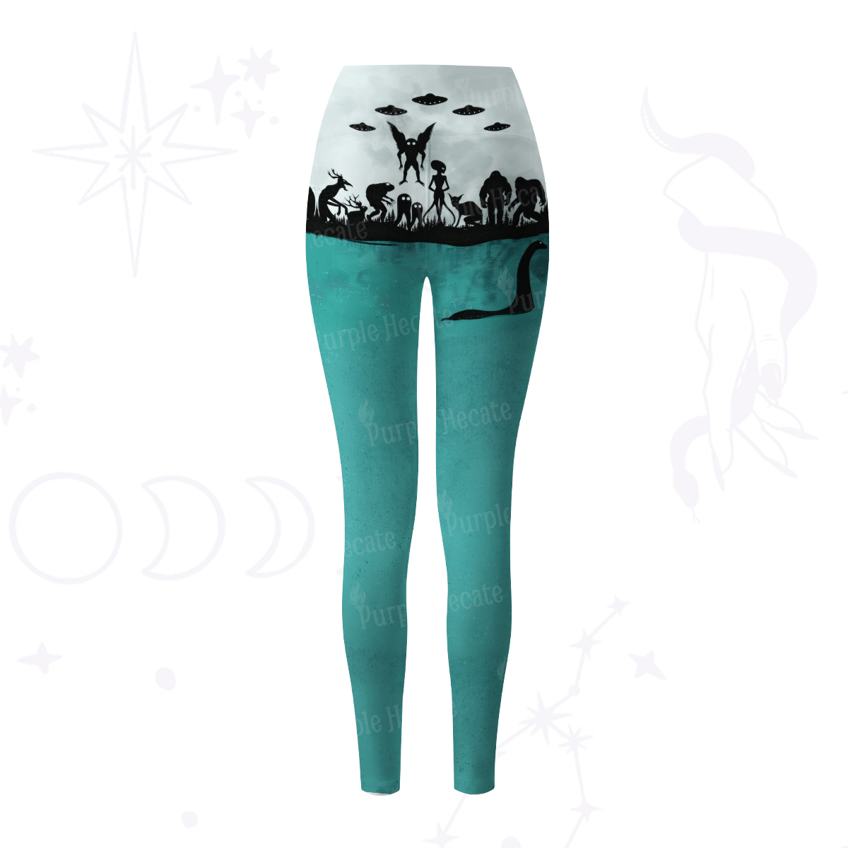 Purplehecate Alien Lake Monster Encounter Yoga Pants