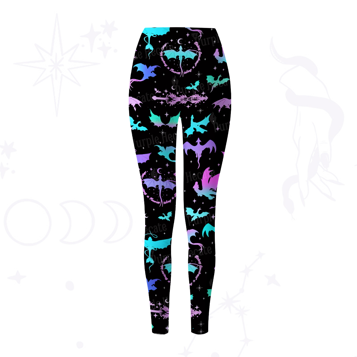 Purplehecate Neon Fantasy Dragon Allover Yoga Pants