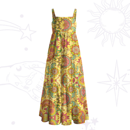 Purplehecate Mandala Dream Wide Straps Maxi Dress