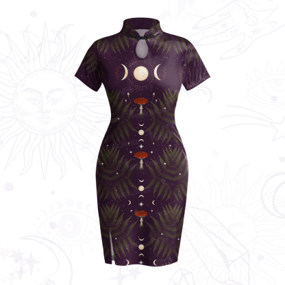 Purplehecate Moonlit Mushroom Gown Velvet Bodycon Dress
