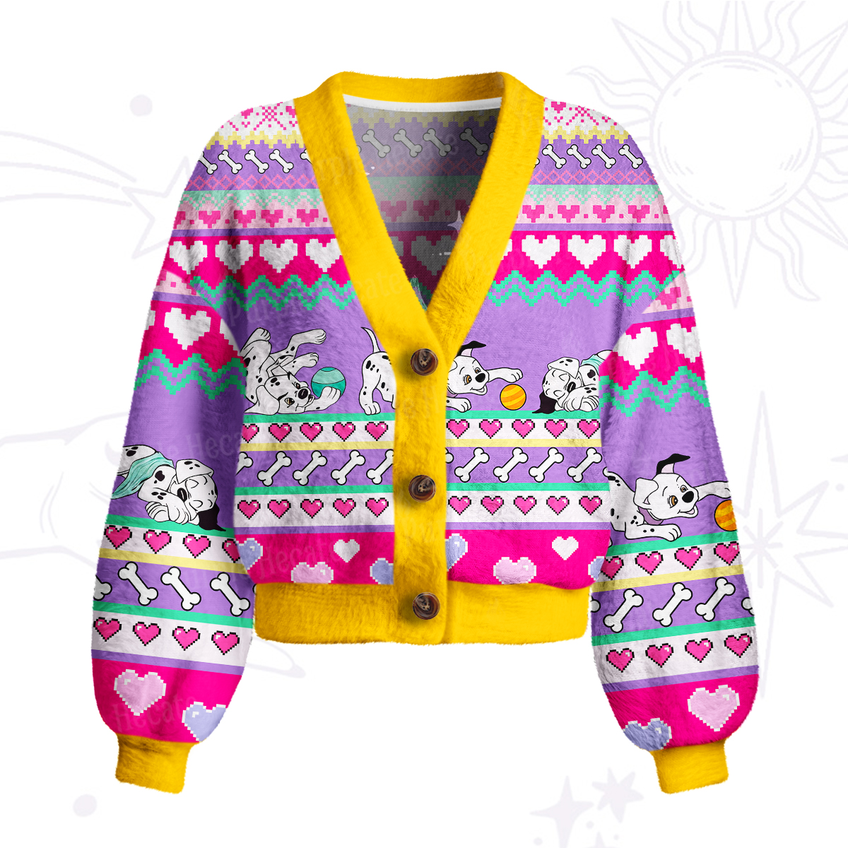 Purplehecate Dalmatian Playtime Cardigan Sweaters