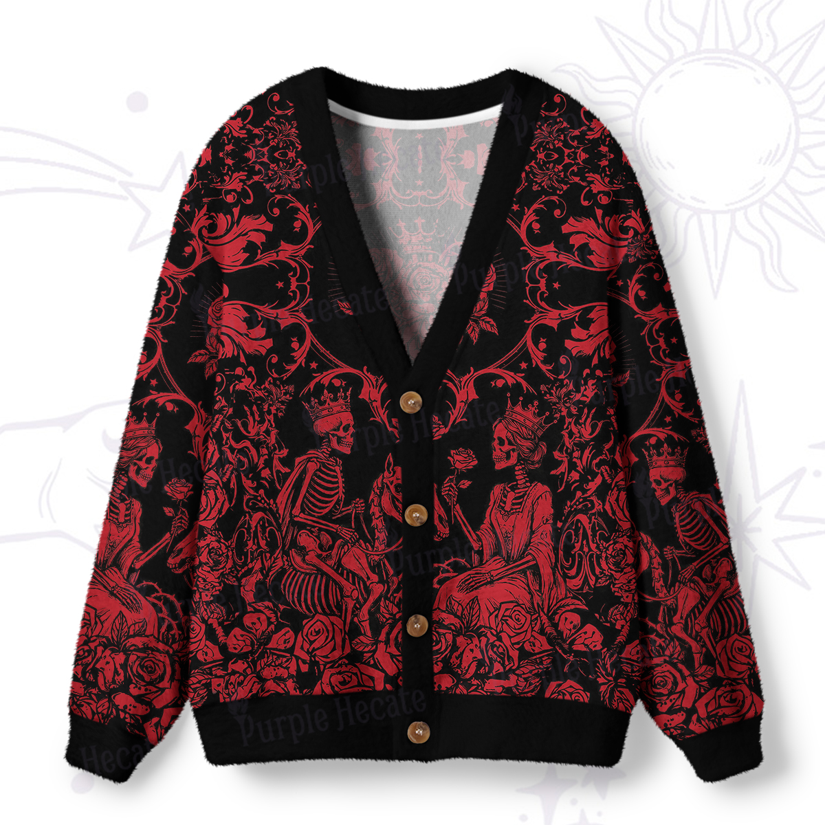 Purplehecate Gothic Rosecourt Heart of Bones Ugly Cardigan Sweaters