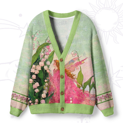 Purplehecate Mystic Secret Lily Fairy Forest Ugly Cardigan Sweaters