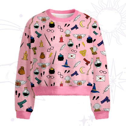 Purplehecate Wizard School Magic Fuzzy Crewneck Sweater