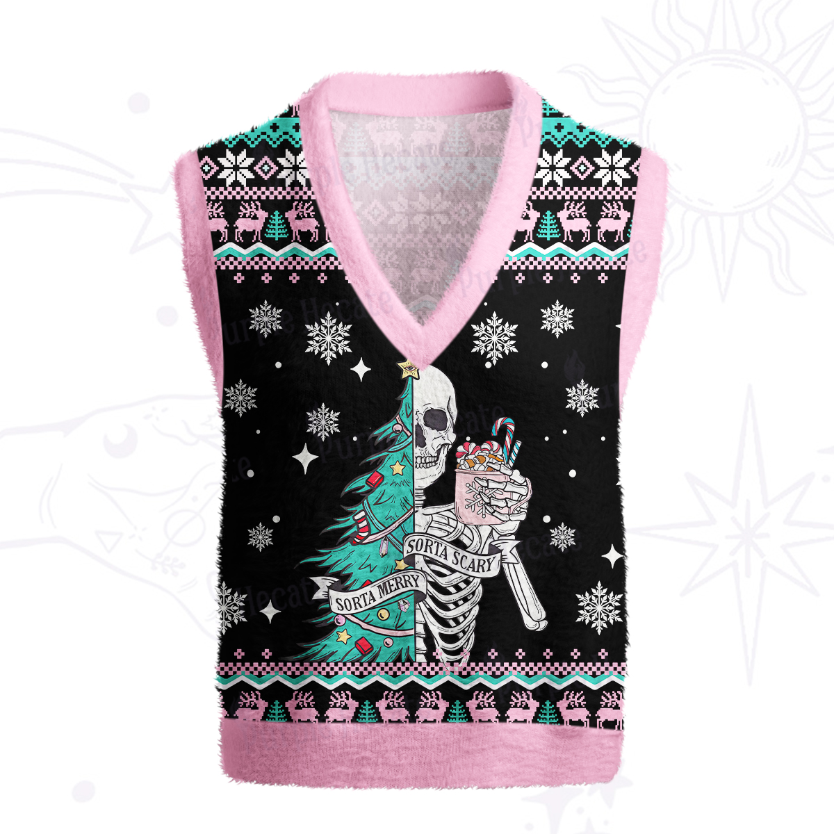 Purplehecate Sorta Merry Sorta Scary Christmas Ugly Sweater Vest