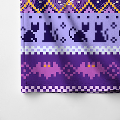 Purplehecate Mystic Cat Beneath the Cosmic Veil Halloween Pajamas