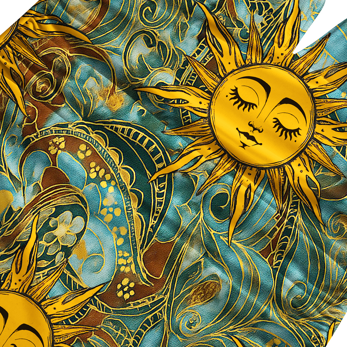 Purplehecate Golden Sun Wheel One-Piece Swimsuit