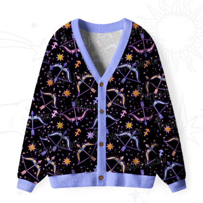 Purplehecate Sagittarius Spirit Zodiac Ugly Cardigan Sweaters