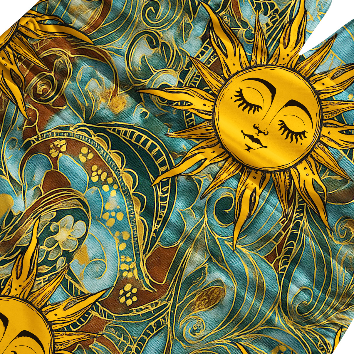Purplehecate Golden Sun Wheel One-Piece Swimsuit