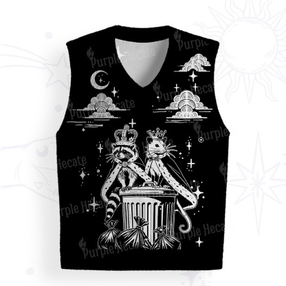Purplehecate Raccoon and Opossum’s Trash Kingdom Ugly Sweater Vest