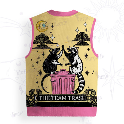 Purplehecate The Team Trash Opossum Tarot Ugly Sweater Vest