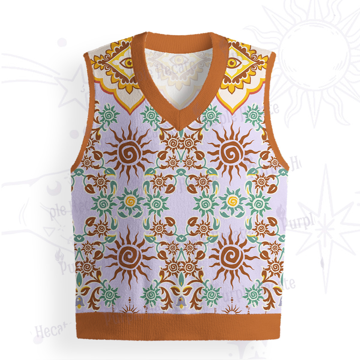 Purplehecate Solar Whispers Witch Ugly Sweater Vest