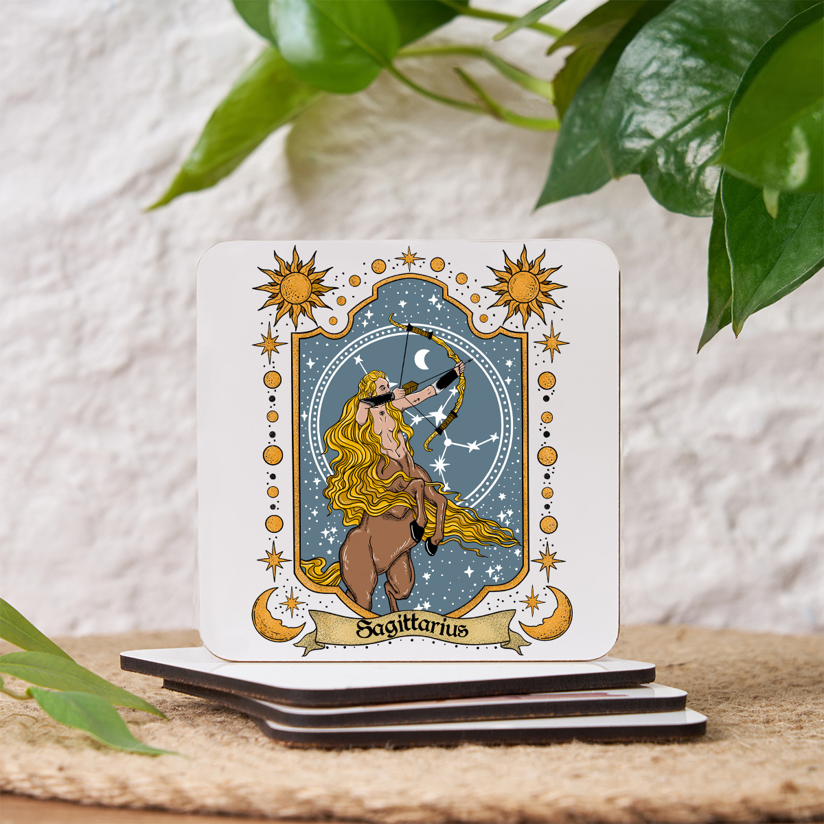 Purplehecate Sagittarius Zodiac Coaster