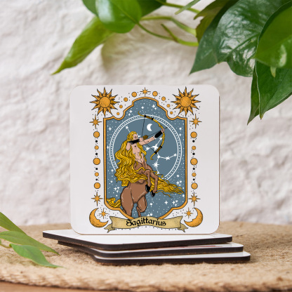 Purplehecate Sagittarius Zodiac Coaster