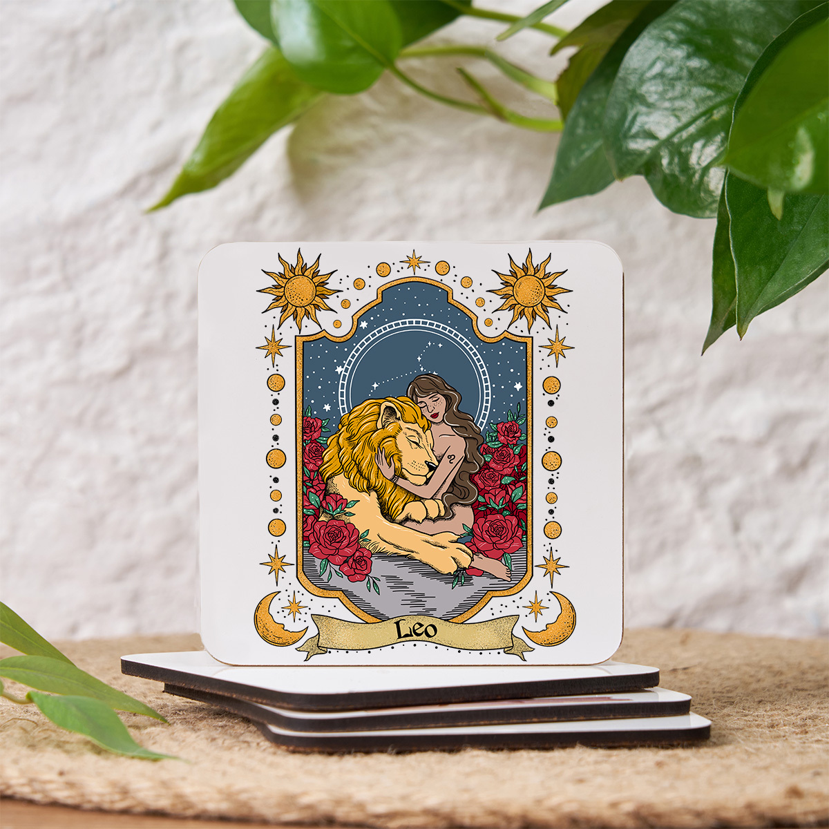 Purplehecate Leo Zodiac Coaster