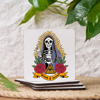 Purplehecate Blessed And Stressed Coaster
